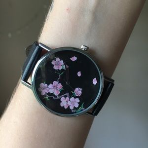beautiful pink flower watch